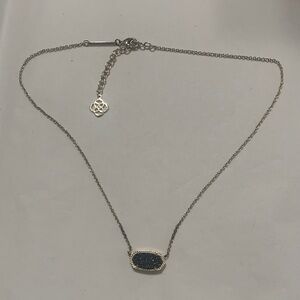 Gold/Multi-color Necklace with Blue Pendant